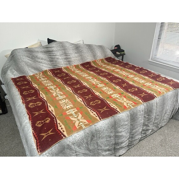 1920s Antique Jacob's Oregon City Indian Trade Blanket Aztec 74 x 58 Rare HTF - Picture 3 of 16